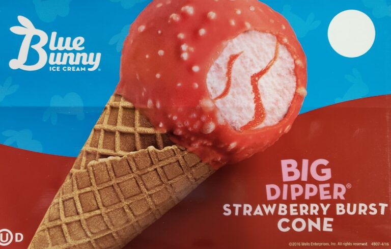 Blue Bunny Big Dipper Strawberry Burst Cone Yazan Ice Cream 